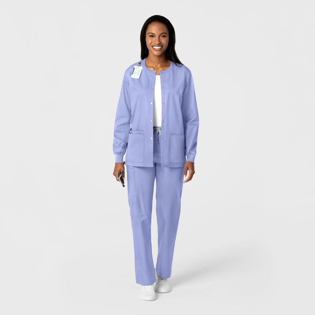 Wink Scrubs Unisex Snap Front Jacket Ceil Blue | scrub-supply.com