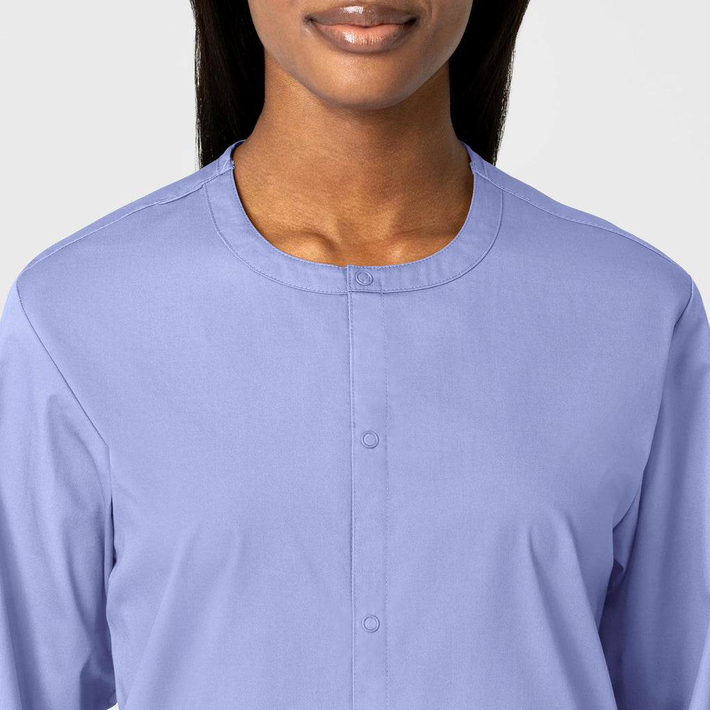 Wink Scrubs Unisex Snap Front Jacket Ceil Blue | scrub-supply.com