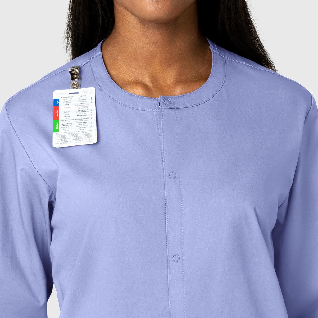 Wink Scrubs Unisex Snap Front Jacket Ceil Blue | scrub-supply.com