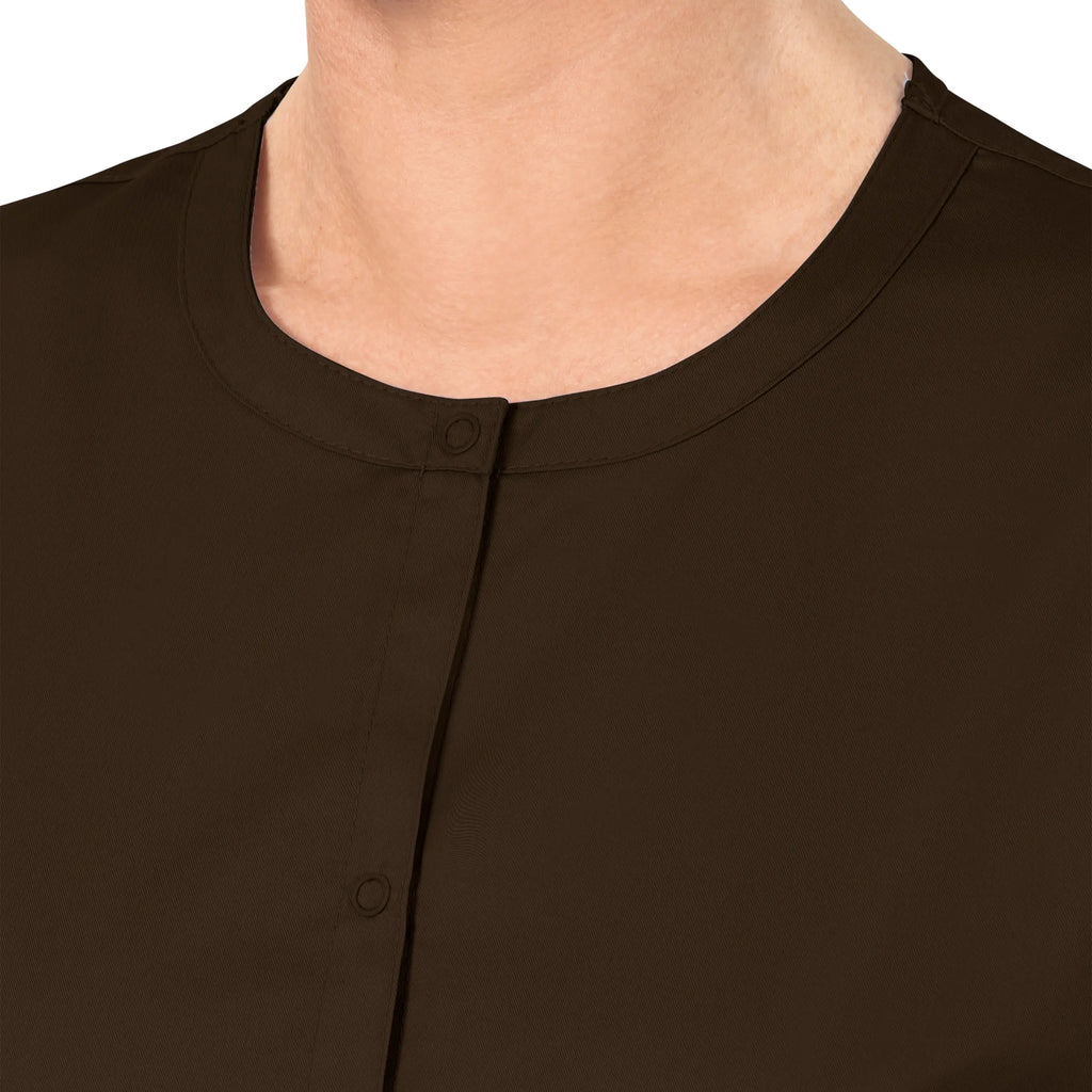 Wink Scrubs Unisex Snap Front Jacket Chocolate | scrub-supply.com