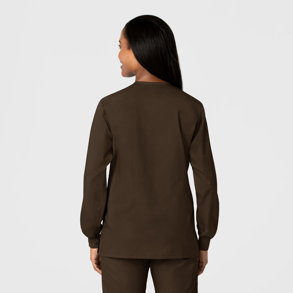 Wink Scrubs Unisex Snap Front Jacket Chocolate | scrub-supply.com