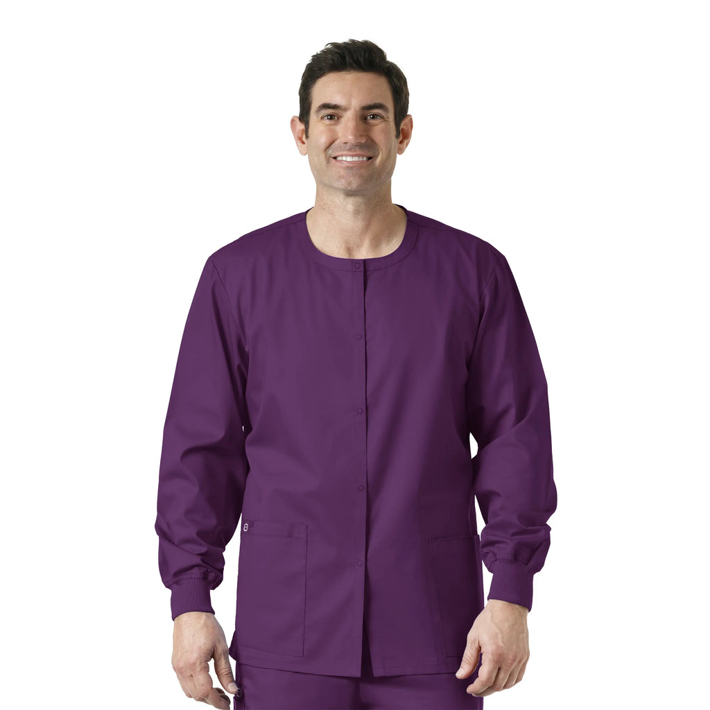 Wink Scrubs Unisex Snap Front Jacket Eggplant | scrub-supply.com