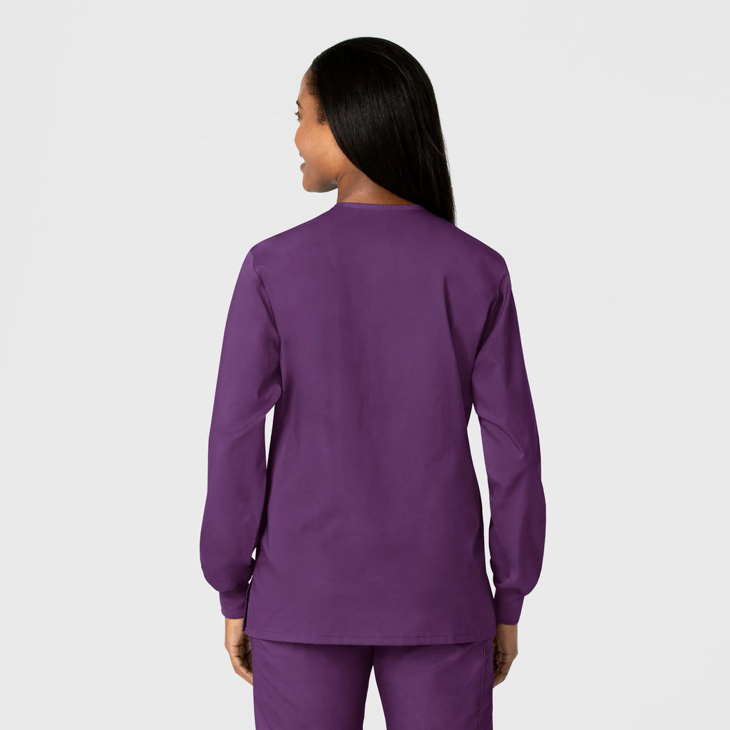 Wink Scrubs Unisex Snap Front Jacket Eggplant | scrub-supply.com