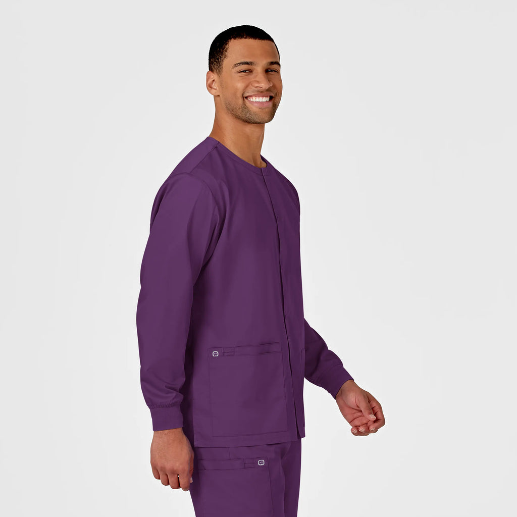 Wink Scrubs Unisex Snap Front Jacket Eggplant | scrub-supply.com