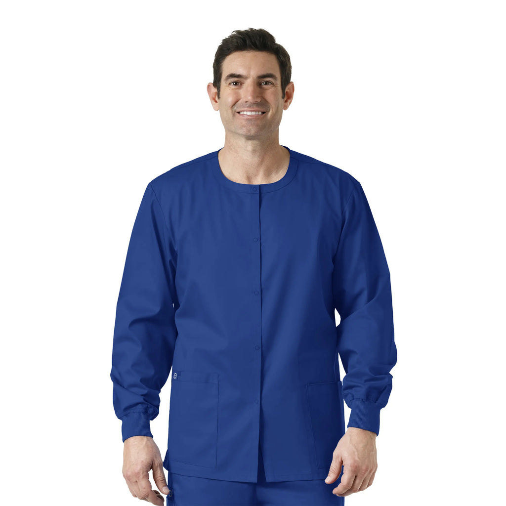 Wink Scrubs Unisex Snap Front Jacket Galaxy Blue | scrub-supply.com