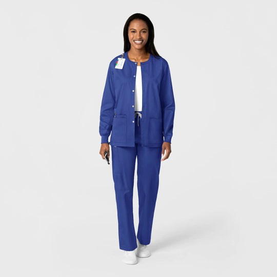Wink Scrubs Unisex Snap Front Jacket Galaxy Blue | scrub-supply.com