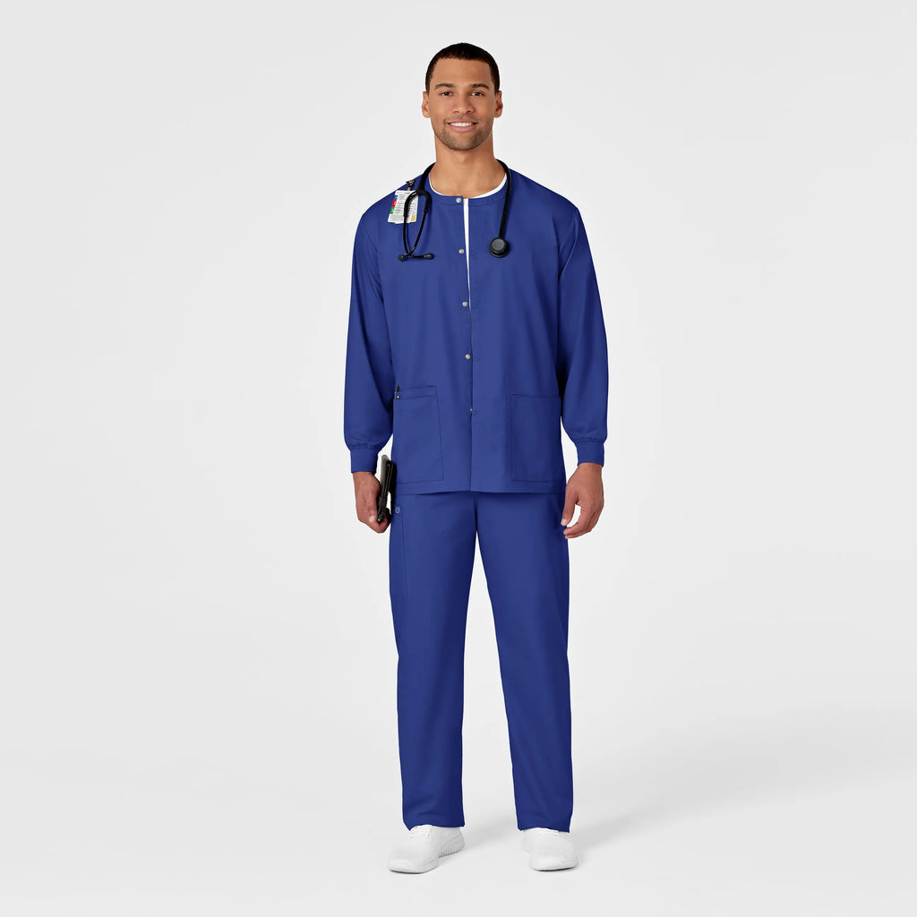 Wink Scrubs Unisex Snap Front Jacket Galaxy Blue | scrub-supply.com