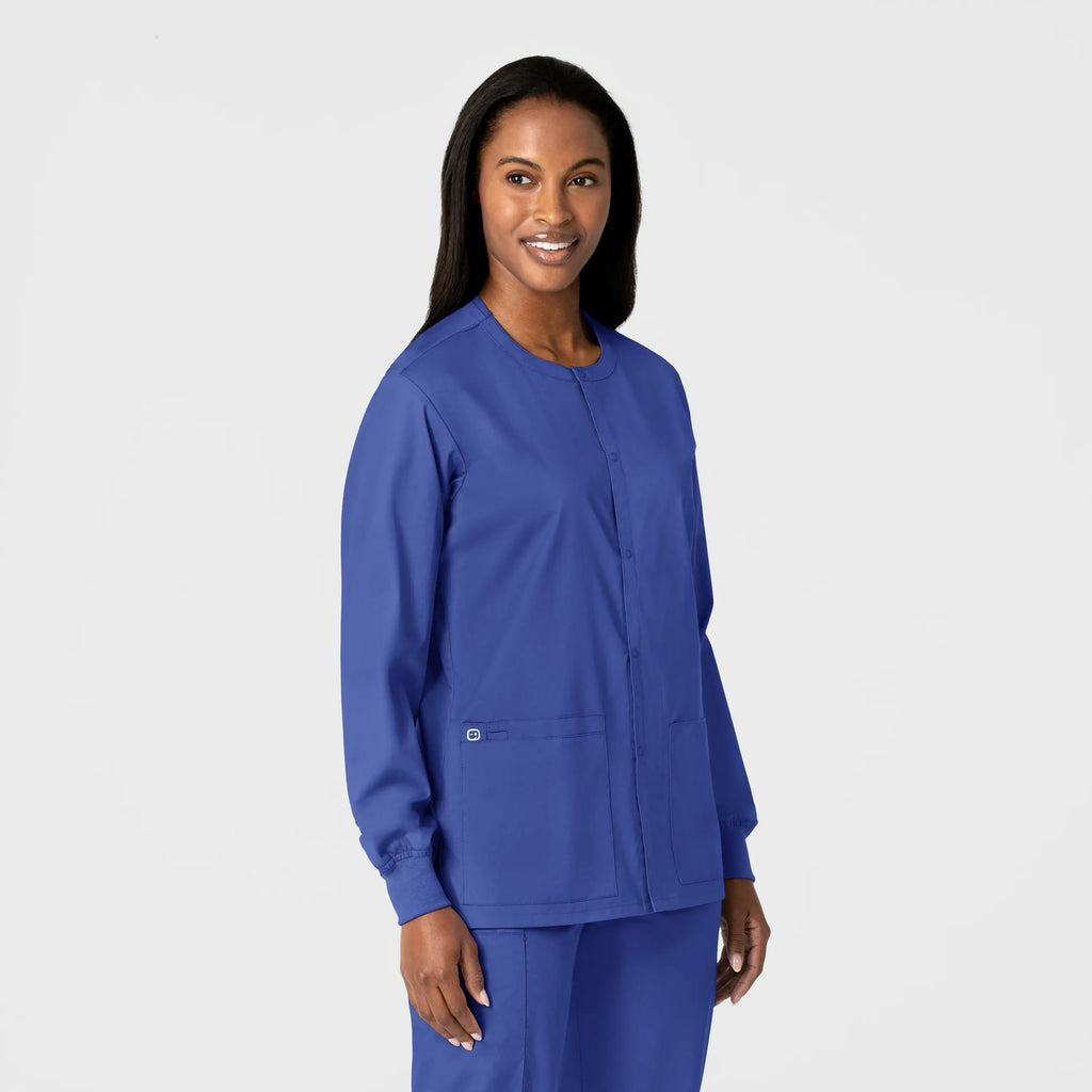 Wink Scrubs Unisex Snap Front Jacket Galaxy Blue | scrub-supply.com