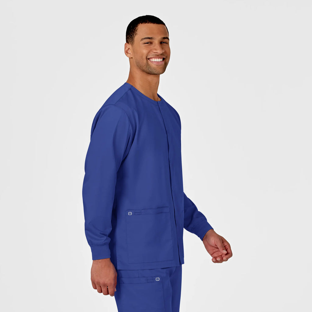 Wink Scrubs Unisex Snap Front Jacket Galaxy Blue | scrub-supply.com