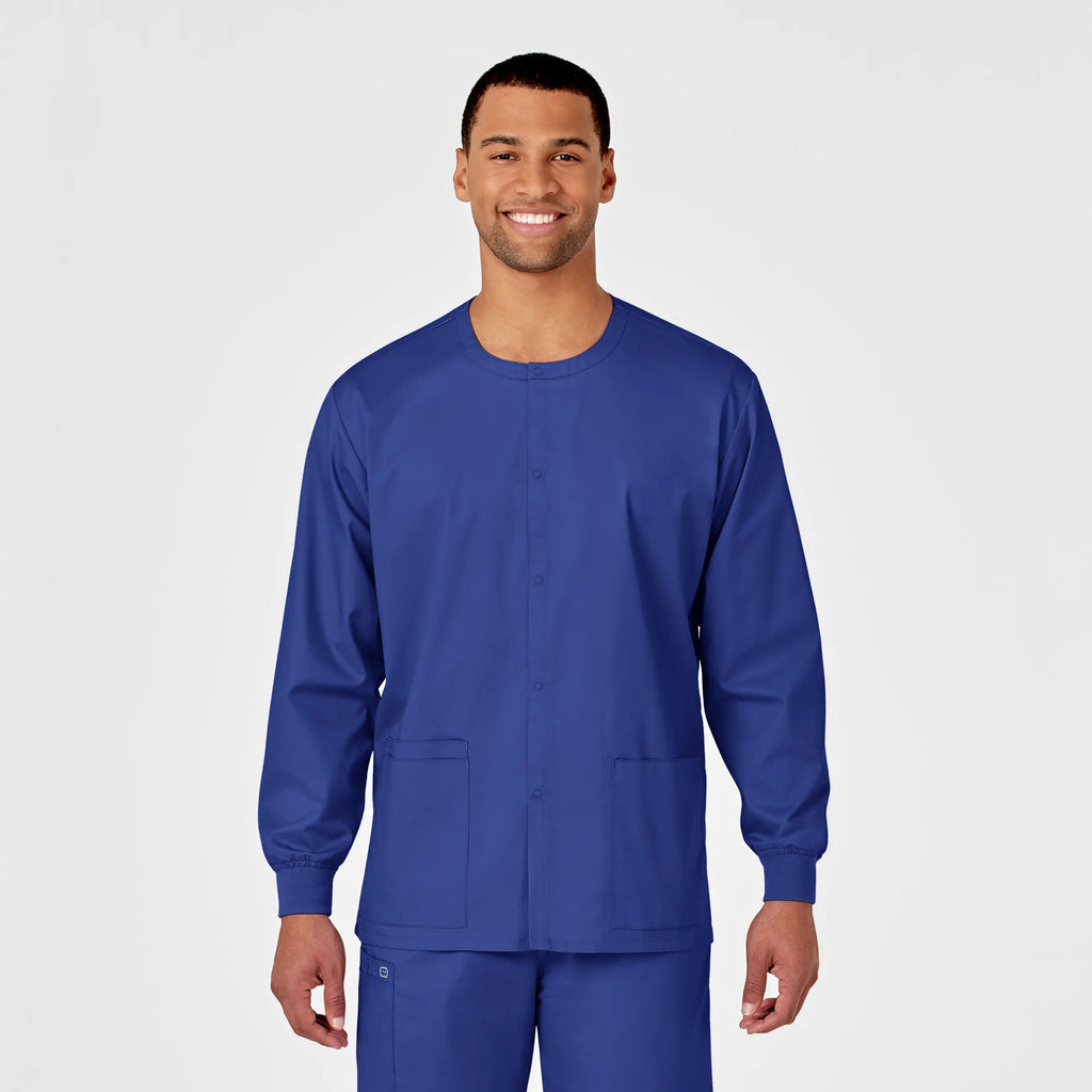 Wink Scrubs Unisex Snap Front Jacket Galaxy Blue | scrub-supply.com