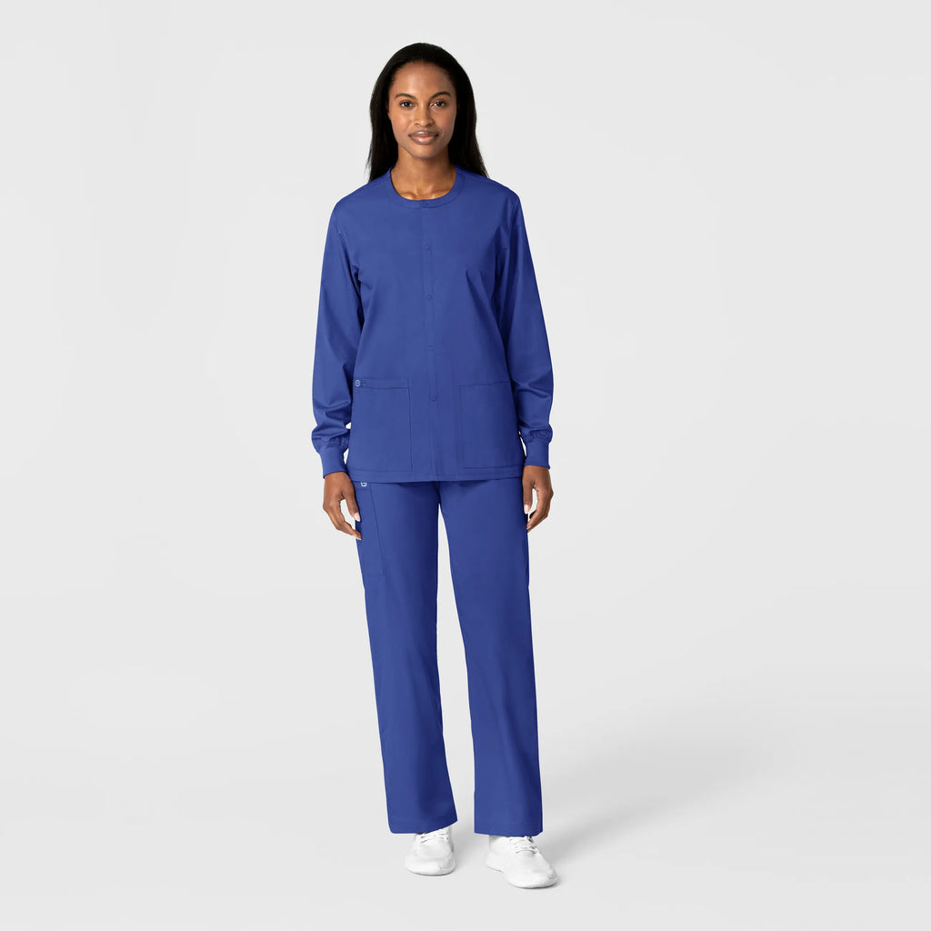 Wink Scrubs Unisex Snap Front Jacket Galaxy Blue | scrub-supply.com