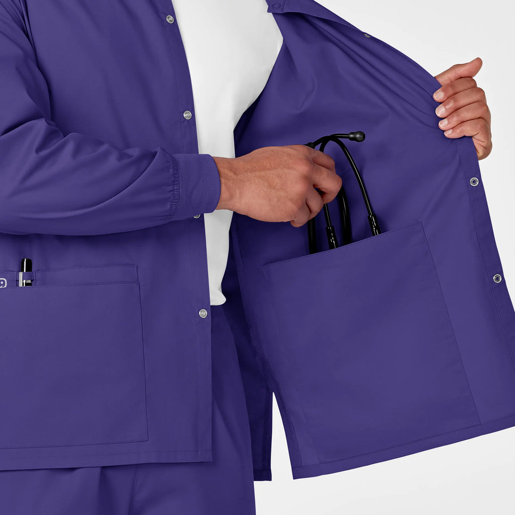 Wink Scrubs Unisex Snap Front Jacket Grape | scrub-supply.com