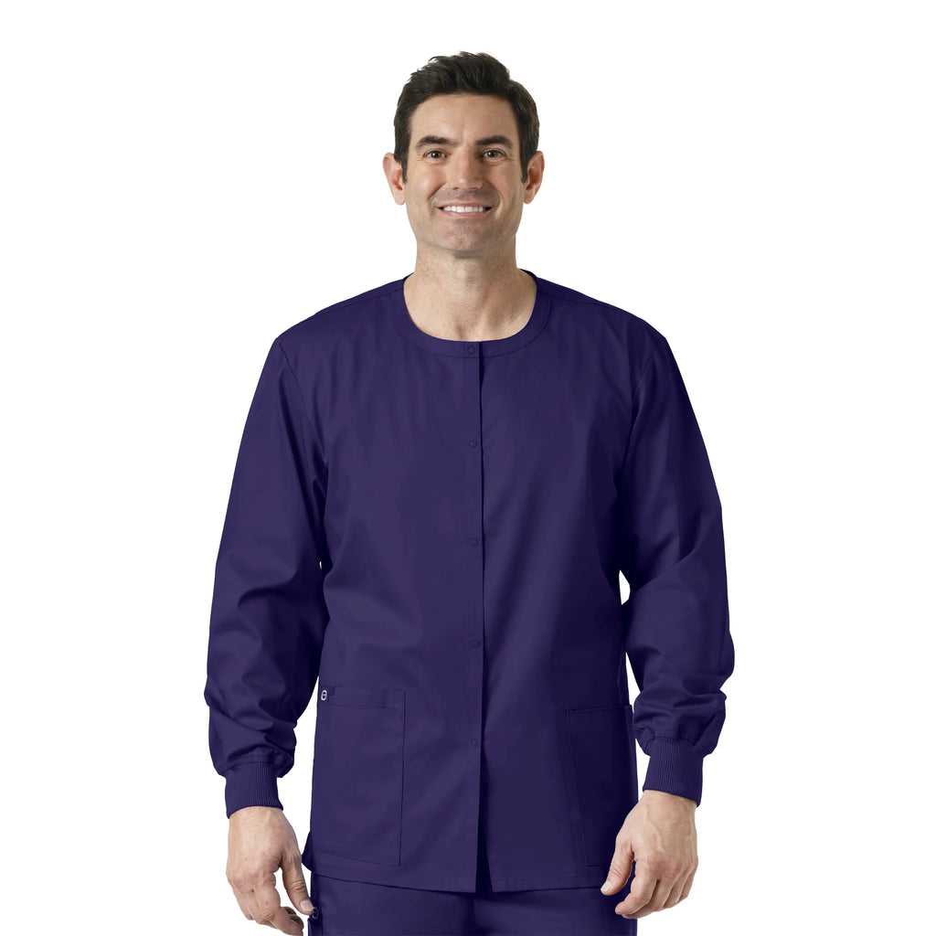 Wink Scrubs Unisex Snap Front Jacket Grape | scrub-supply.com