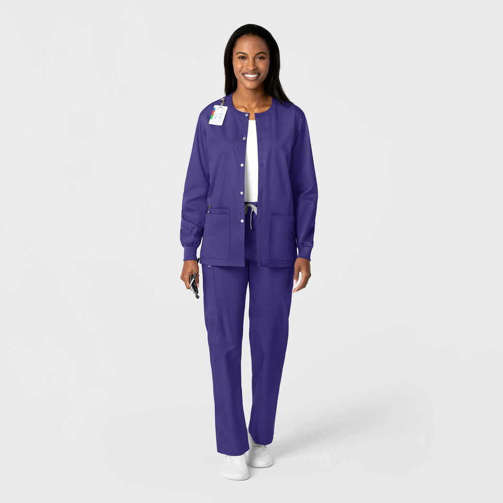 Wink Scrubs Unisex Snap Front Jacket Grape | scrub-supply.com