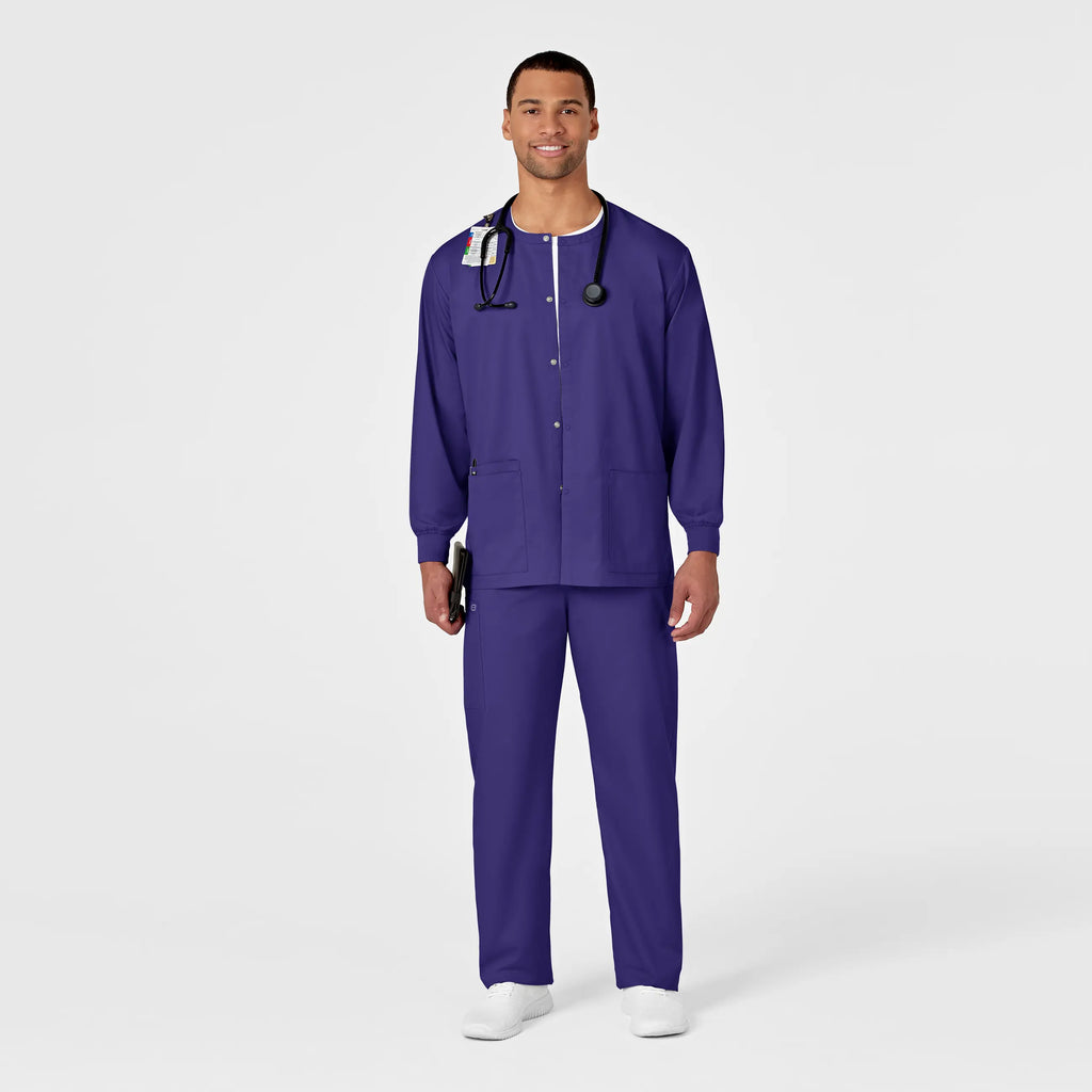 Wink Scrubs Unisex Snap Front Jacket Grape | scrub-supply.com