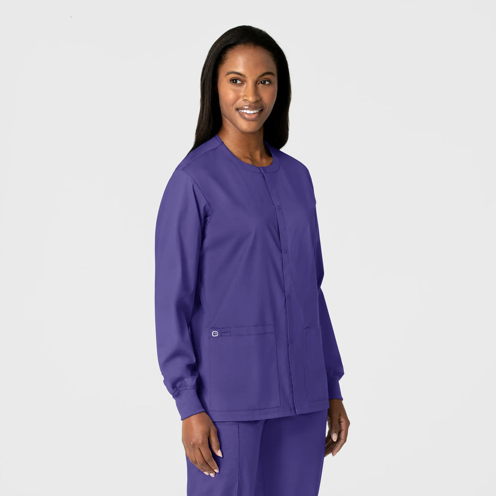 Wink Scrubs Unisex Snap Front Jacket Grape | scrub-supply.com