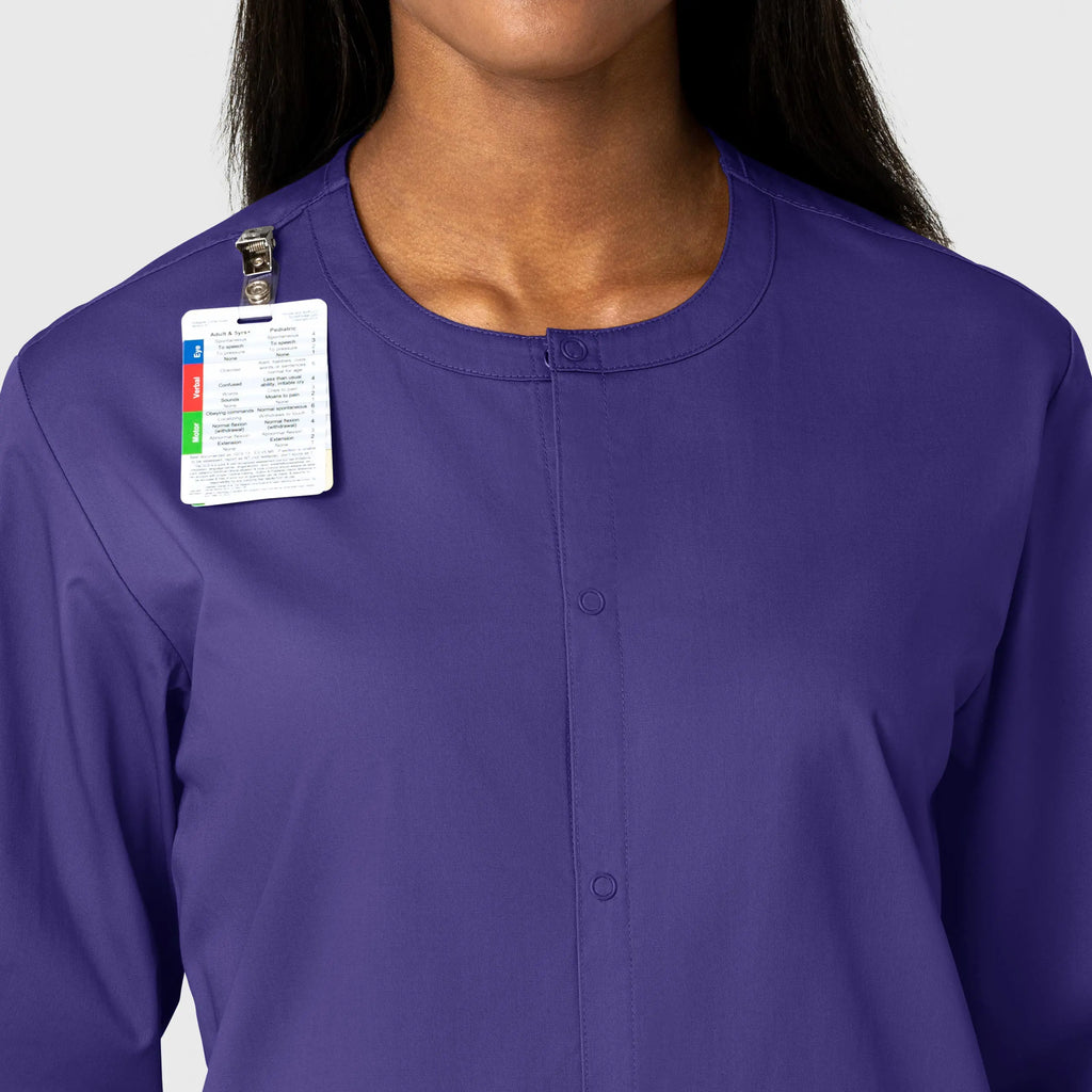 Wink Scrubs Unisex Snap Front Jacket Grape | scrub-supply.com