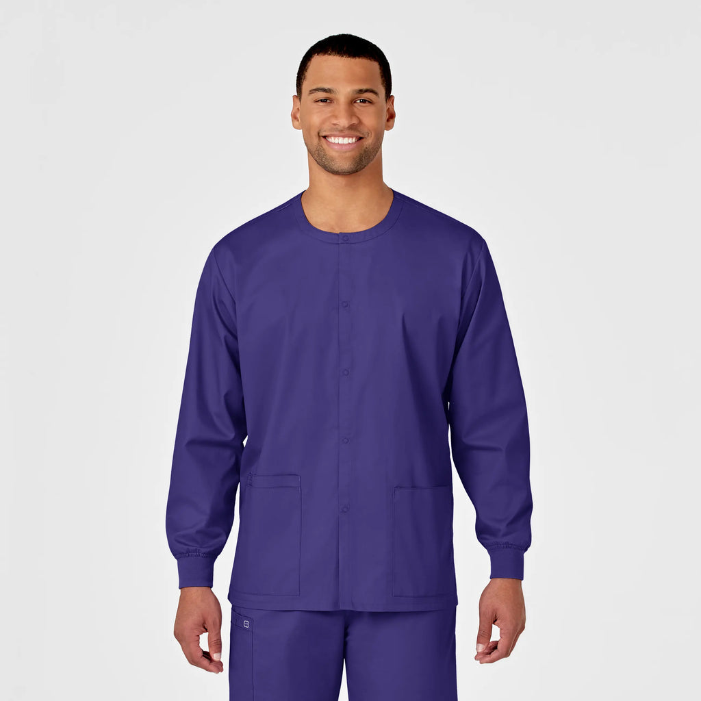 Wink Scrubs Unisex Snap Front Jacket Grape | scrub-supply.com