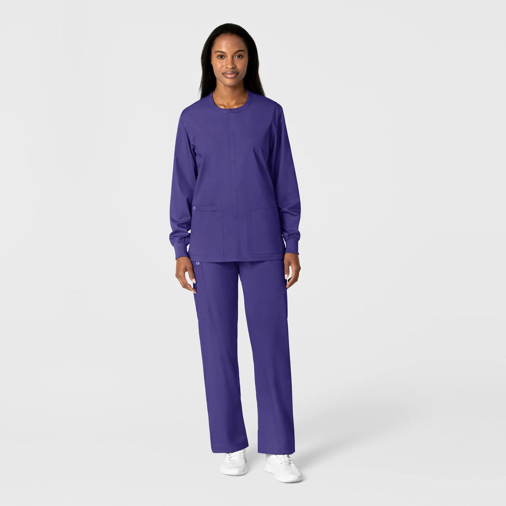 Wink Scrubs Unisex Snap Front Jacket Grape | scrub-supply.com