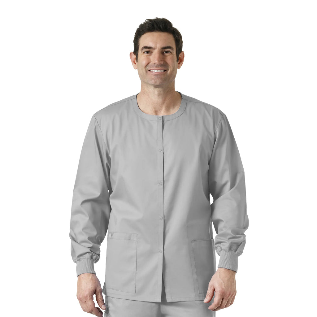 Wink Scrubs Unisex Snap Front Jacket Grey | scrub-supply.com