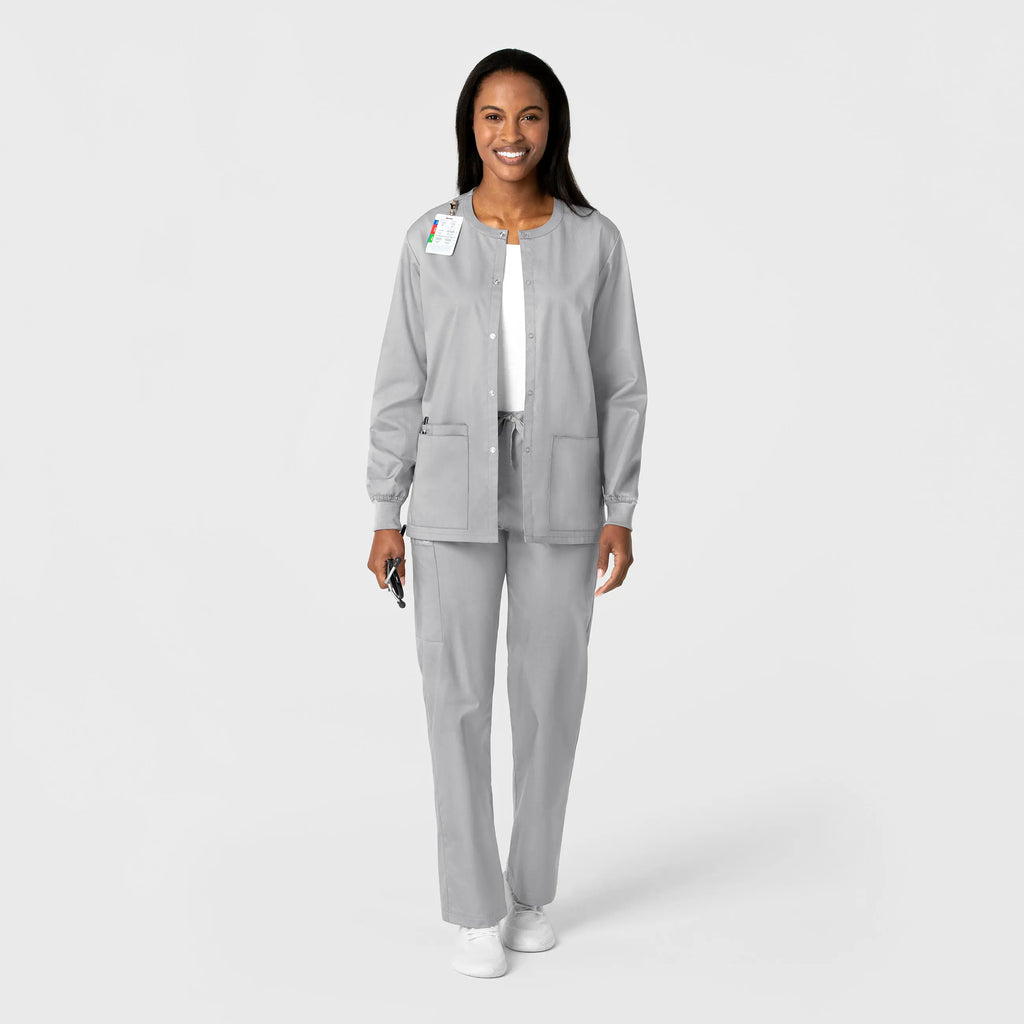 Wink Scrubs Unisex Snap Front Jacket Grey | scrub-supply.com