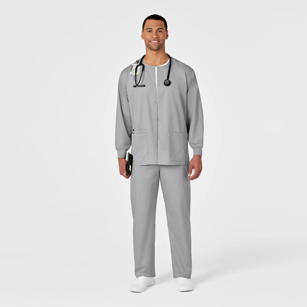 Wink Scrubs Unisex Snap Front Jacket Grey | scrub-supply.com