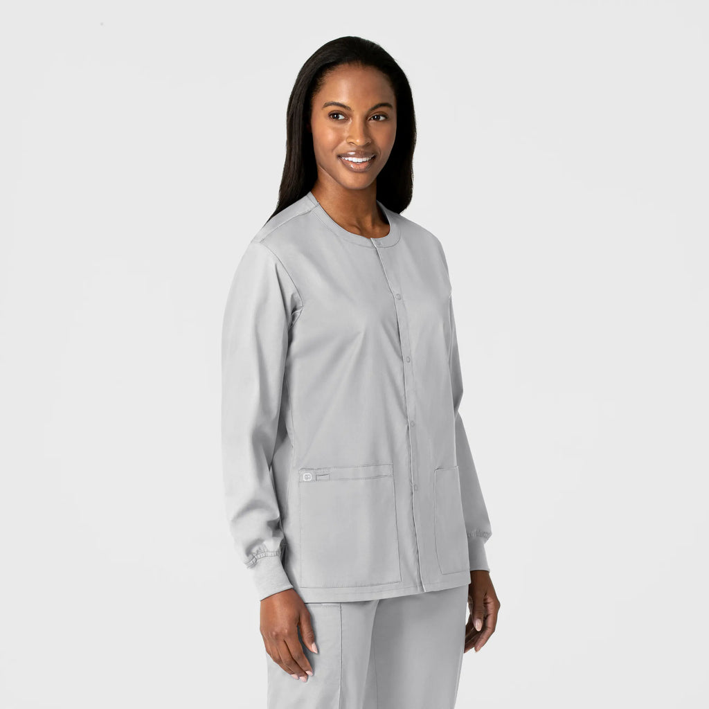 Wink Scrubs Unisex Snap Front Jacket Grey | scrub-supply.com