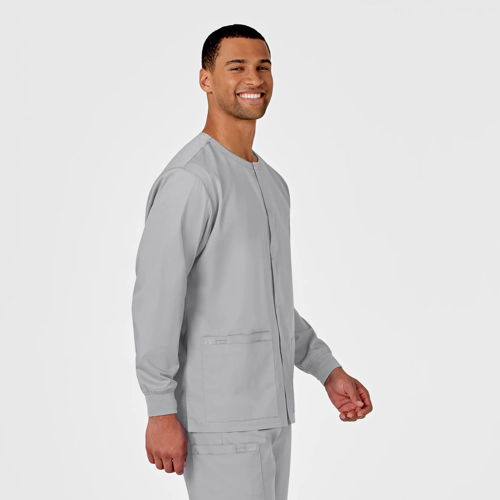 Wink Scrubs Unisex Snap Front Jacket Grey | scrub-supply.com