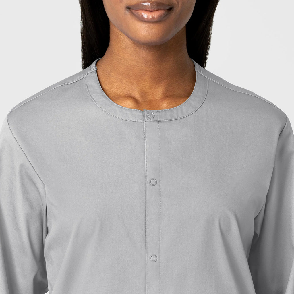 Wink Scrubs Unisex Snap Front Jacket Grey | scrub-supply.com