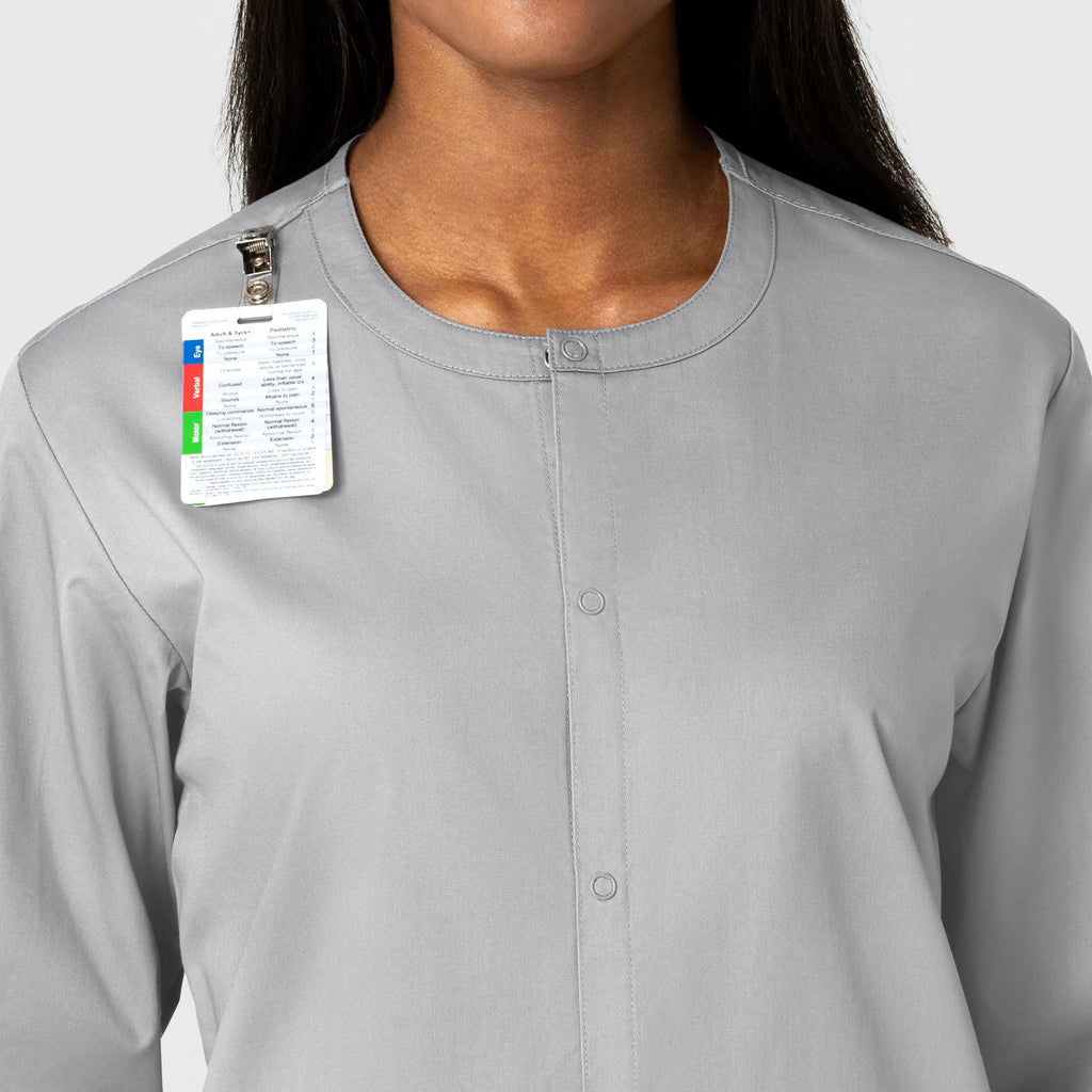 Wink Scrubs Unisex Snap Front Jacket Grey | scrub-supply.com