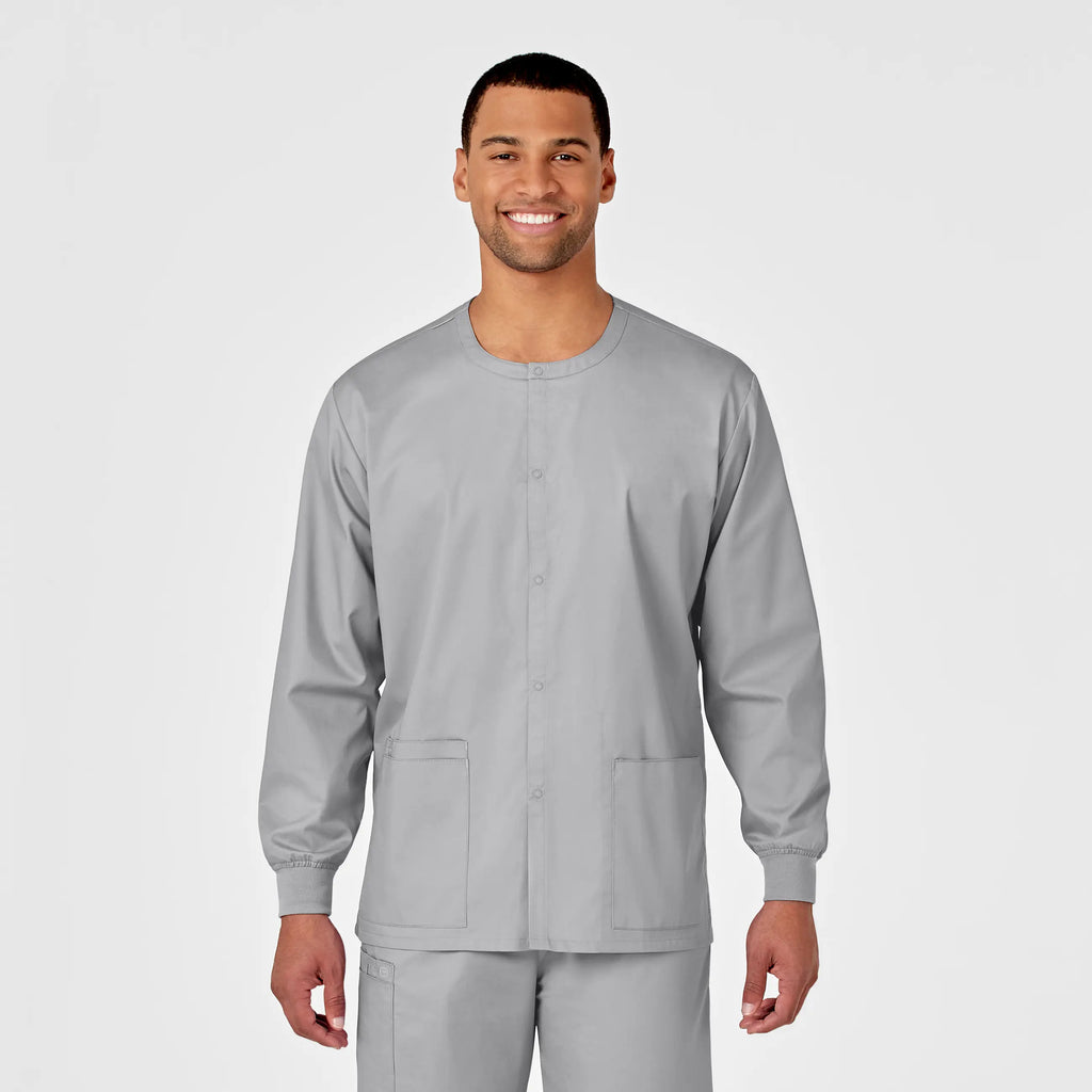 Wink Scrubs Unisex Snap Front Jacket Grey | scrub-supply.com