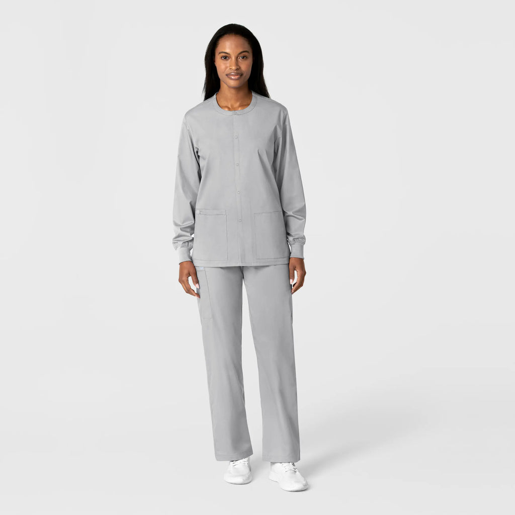 Wink Scrubs Unisex Snap Front Jacket Grey | scrub-supply.com