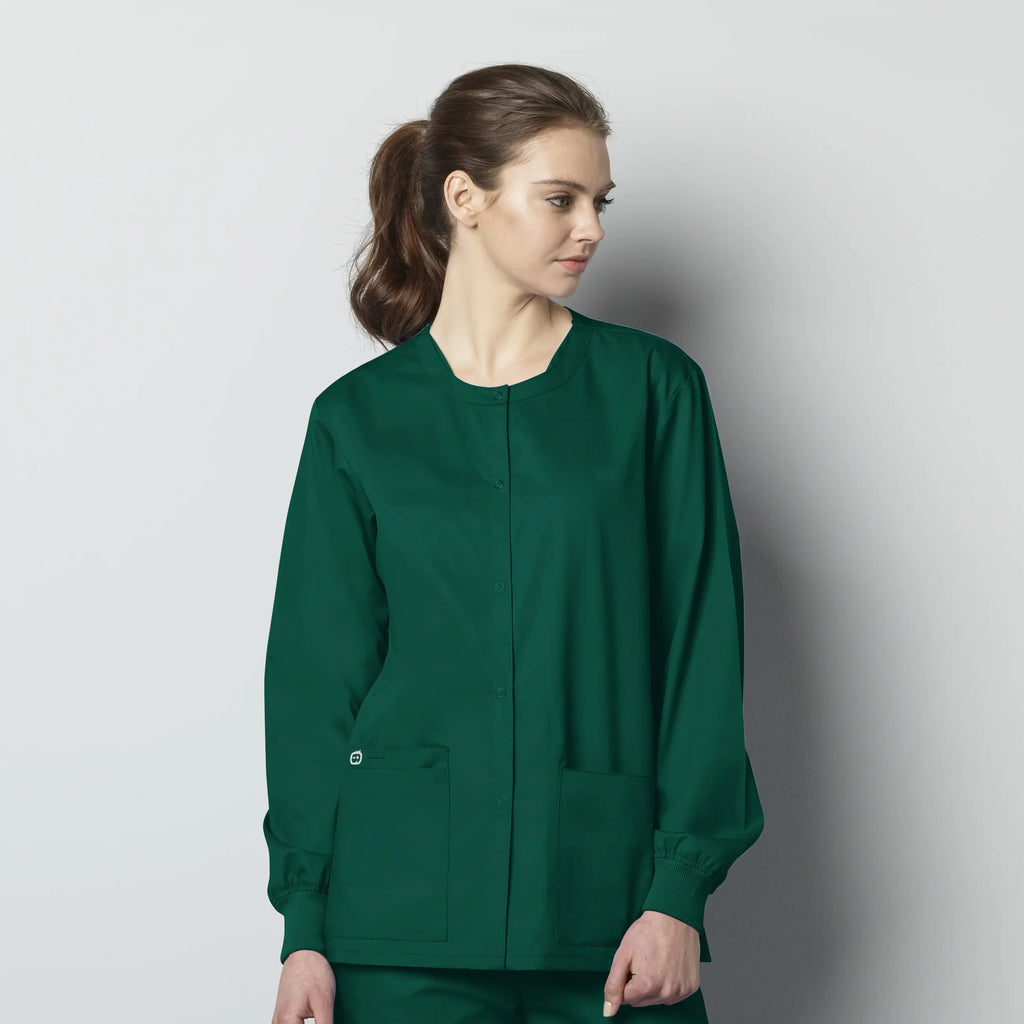 Wink Scrubs Unisex Snap Front Jacket Hunter | scrub-supply.com