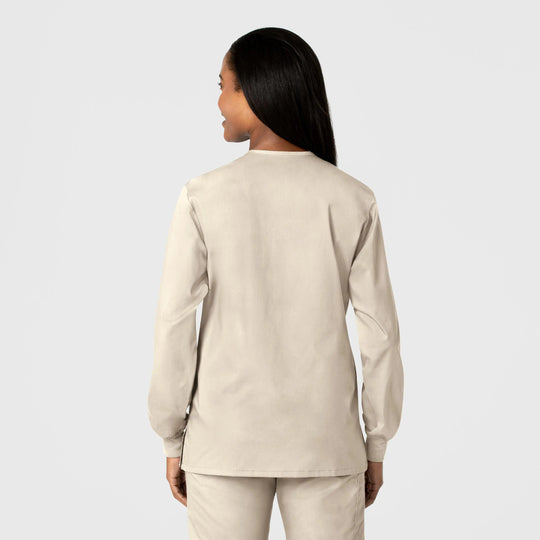 Wink Scrubs Unisex Snap Front Jacket Khaki | scrub-supply.com