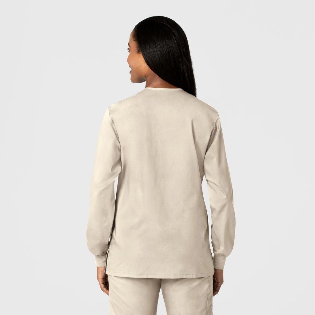 Wink Scrubs Unisex Snap Front Jacket Khaki | scrub-supply.com