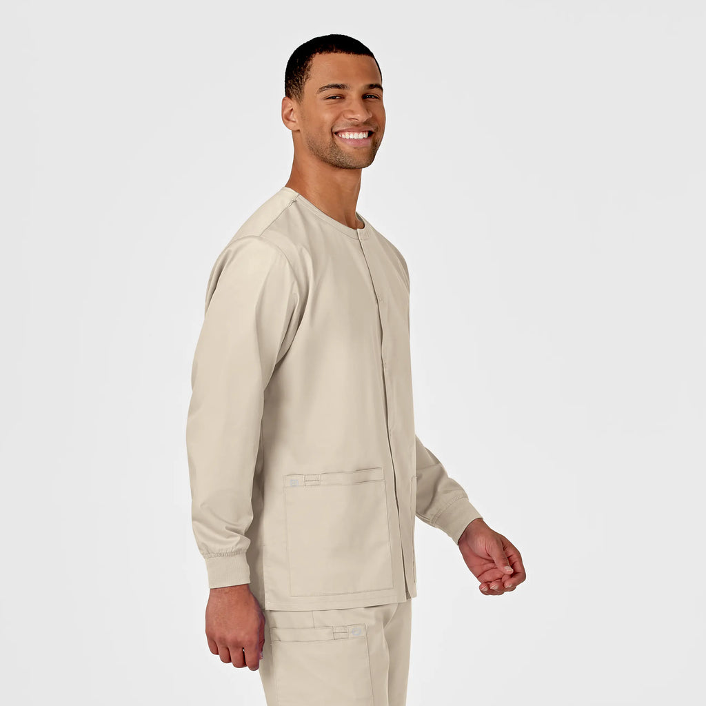 Wink Scrubs Unisex Snap Front Jacket Khaki | scrub-supply.com