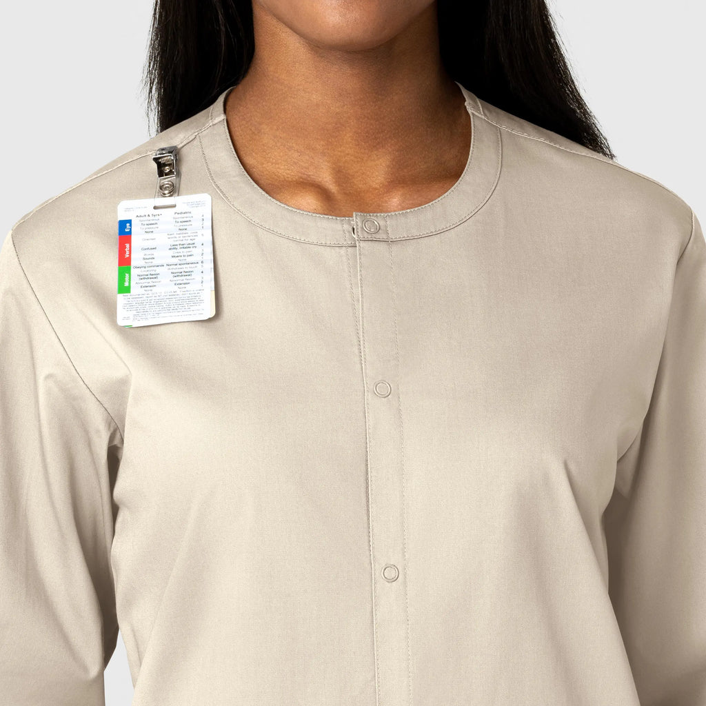 Wink Scrubs Unisex Snap Front Jacket Khaki | scrub-supply.com