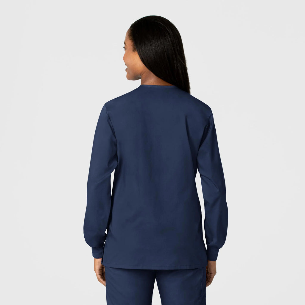 Wink Scrubs Unisex Snap Front Jacket Navy | scrub-supply.com