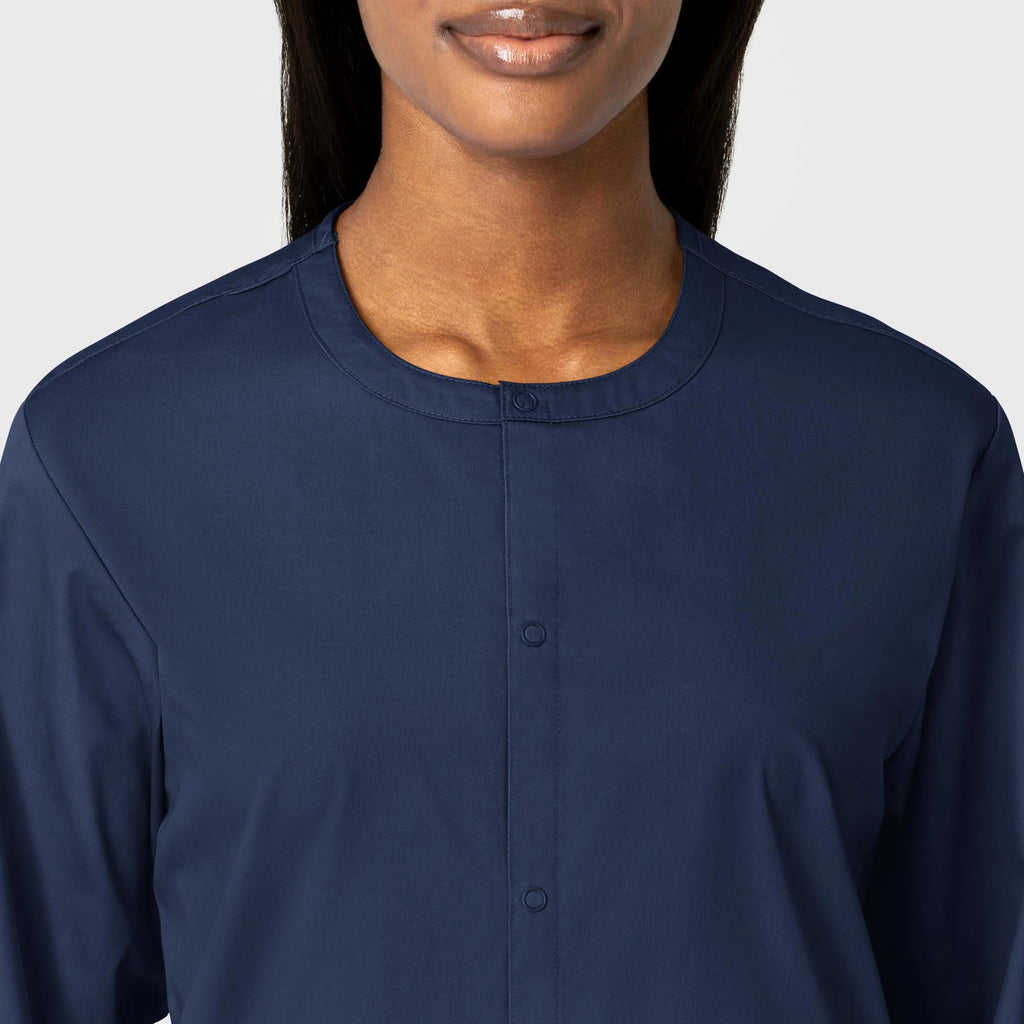 Wink Scrubs Unisex Snap Front Jacket Navy | scrub-supply.com