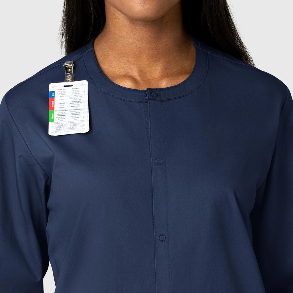 Wink Scrubs Unisex Snap Front Jacket Navy | scrub-supply.com