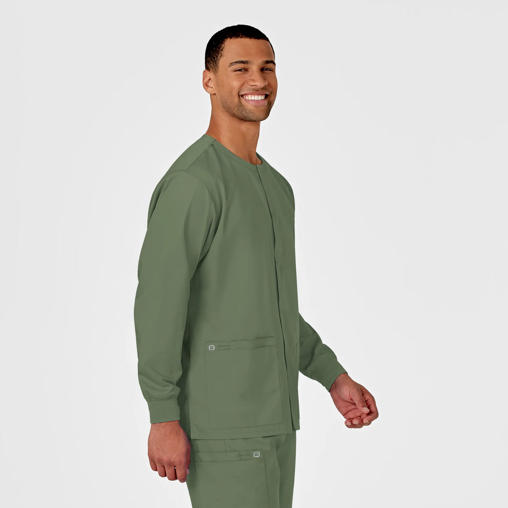 Wink Scrubs Unisex Snap Front Jacket Olive | scrub-supply.com