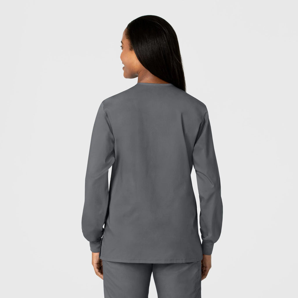 Wink Scrubs Unisex Snap Front Jacket Pewter | scrub-supply.com