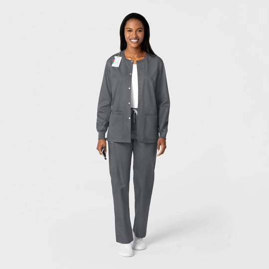 Wink Scrubs Unisex Snap Front Jacket Pewter | scrub-supply.com