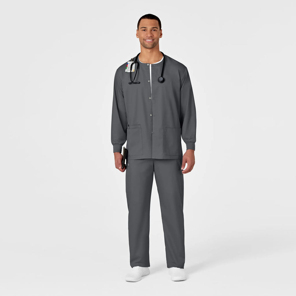 Wink Scrubs Unisex Snap Front Jacket Pewter | scrub-supply.com