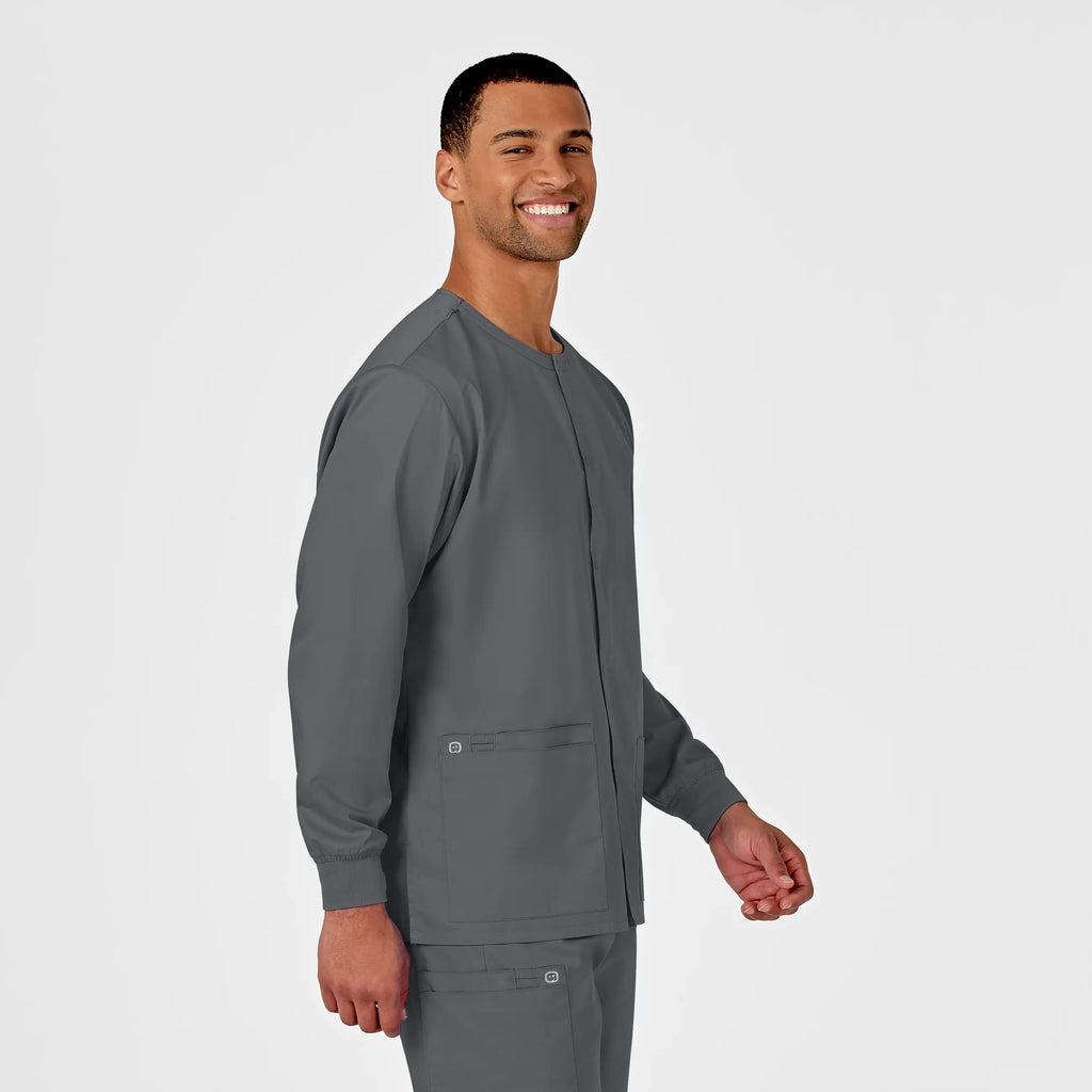 Wink Scrubs Unisex Snap Front Jacket Pewter | scrub-supply.com