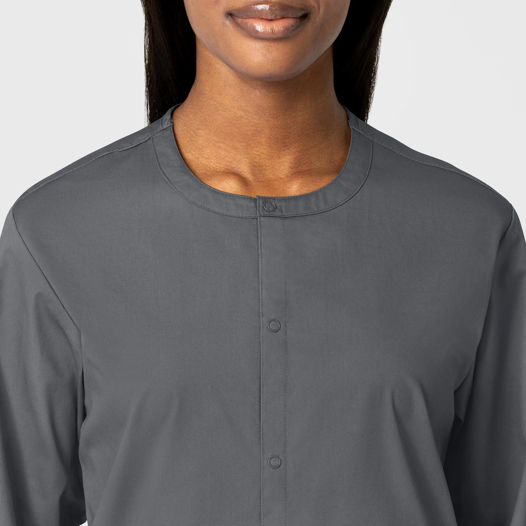 Wink Scrubs Unisex Snap Front Jacket Pewter | scrub-supply.com