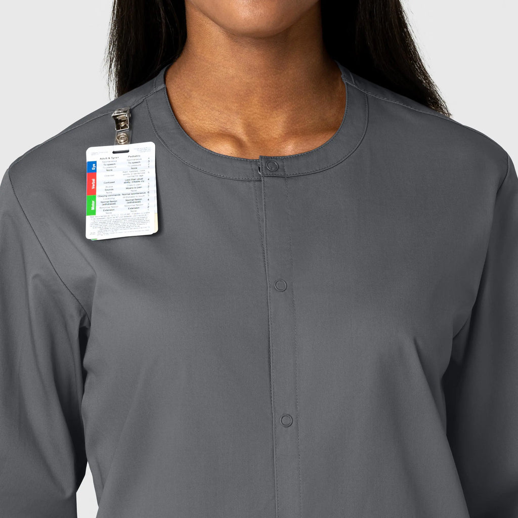 Wink Scrubs Unisex Snap Front Jacket Pewter | scrub-supply.com