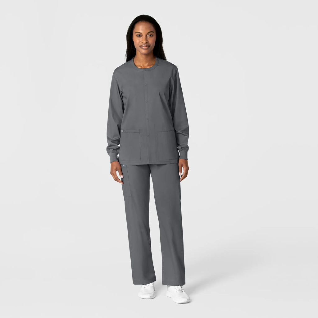 Wink Scrubs Unisex Snap Front Jacket Pewter | scrub-supply.com