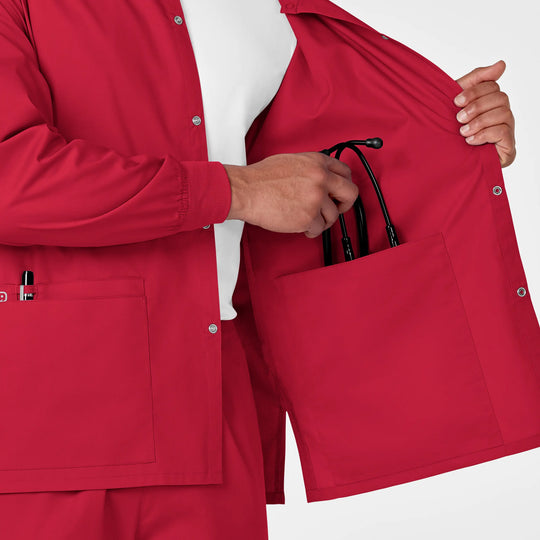 Wink Scrubs Unisex Snap Front Jacket Red | scrub-supply.com