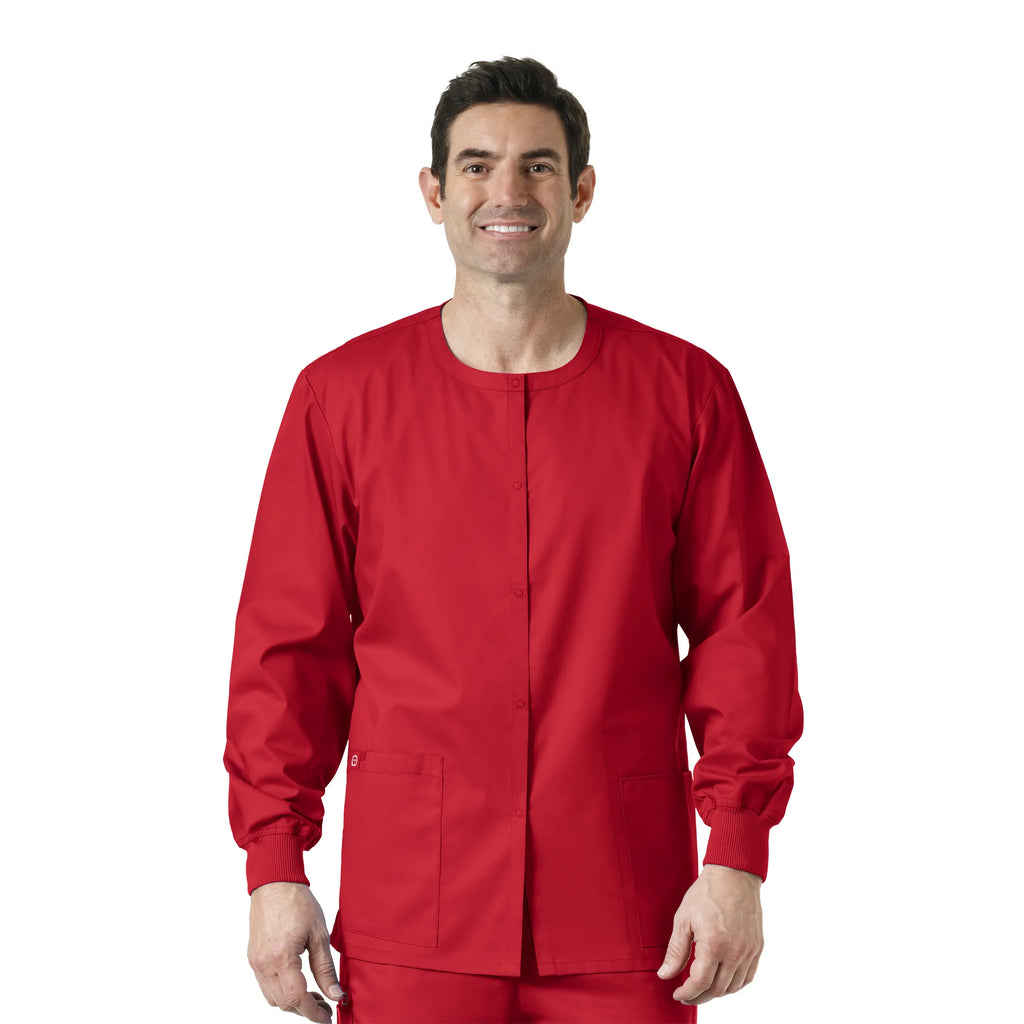 Wink Scrubs Unisex Snap Front Jacket Red | scrub-supply.com